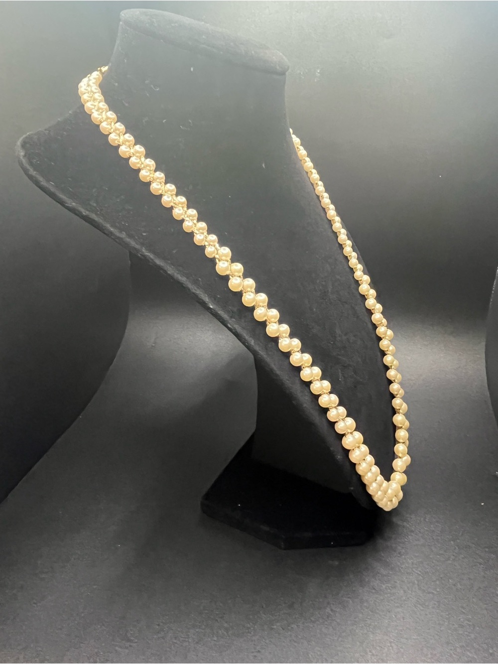 Vintage Napier Faux Pearl Woven Statement Necklace. - Picture 2 of 9